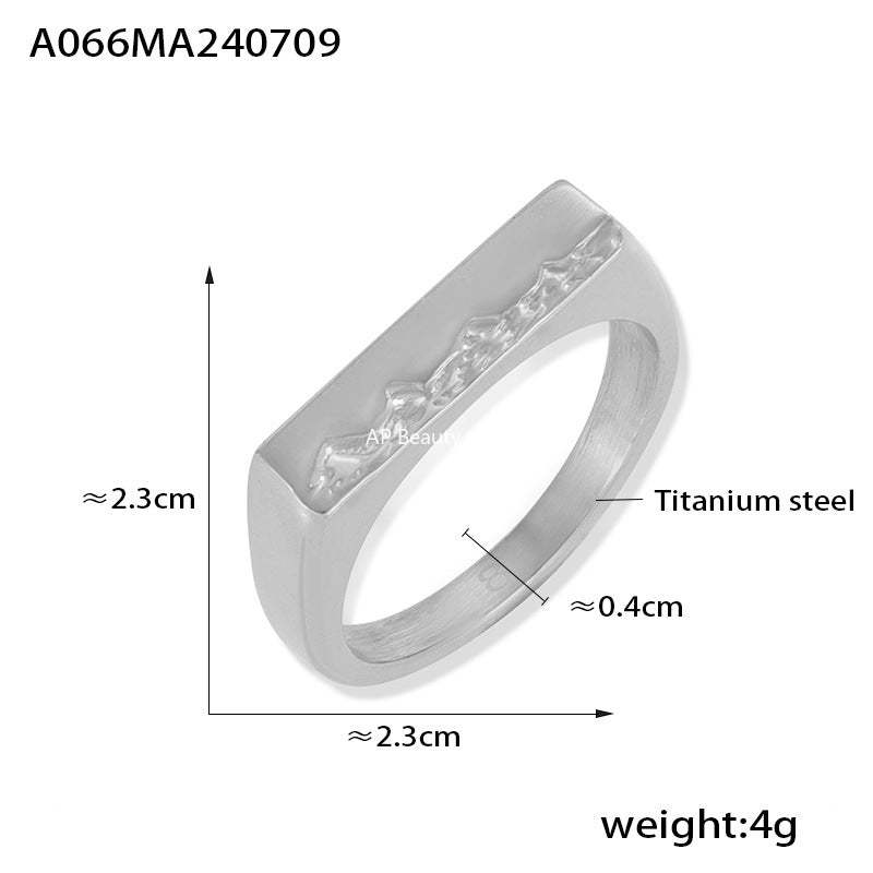 D관 - 티타늄 스틸 18K 도금 고광택 카르스트 미니멀 반지 [A066] 24.07-3
