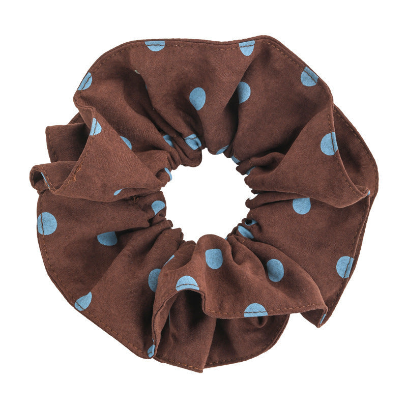E관 - 블루 도트 패브릭 스카프 곱창 헤어밴드 [27580] 25.10-3