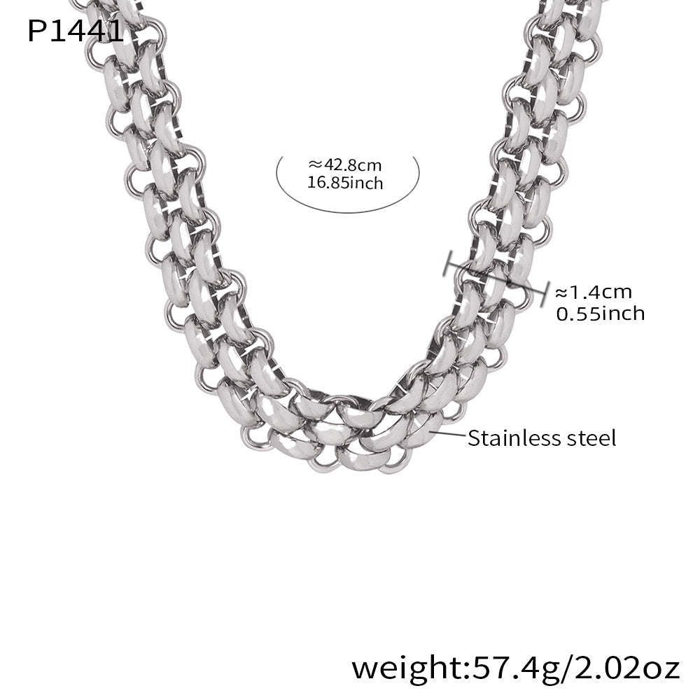 D관 - OT 고리 볼드 체인 18K 도금 스테인리스 스틸 목걸이 팔찌 [P1441] 25.12-2