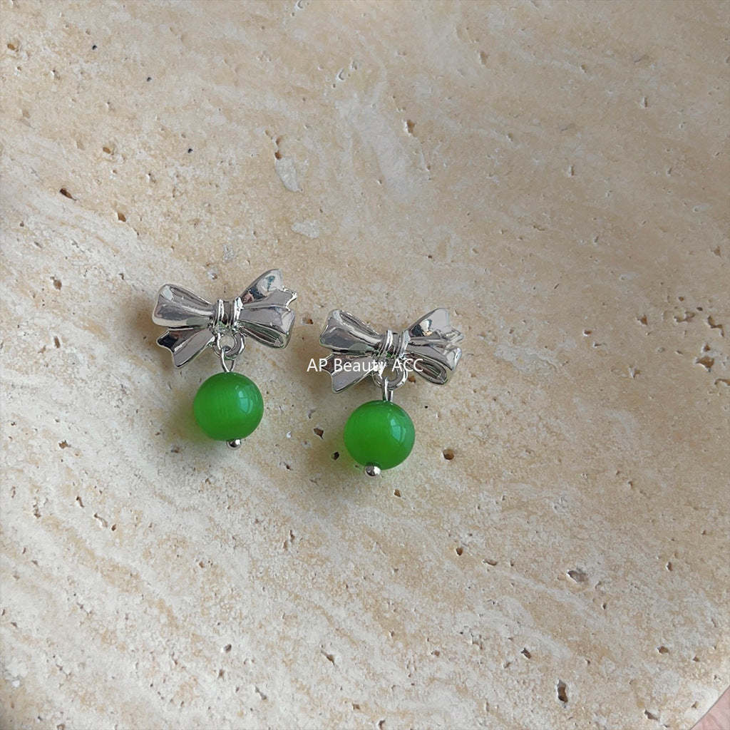 C관 - 고급스러운 글라스 묘안석 귀걸이 숲 속 스타일 귀걸이 [2395] 24.04-2