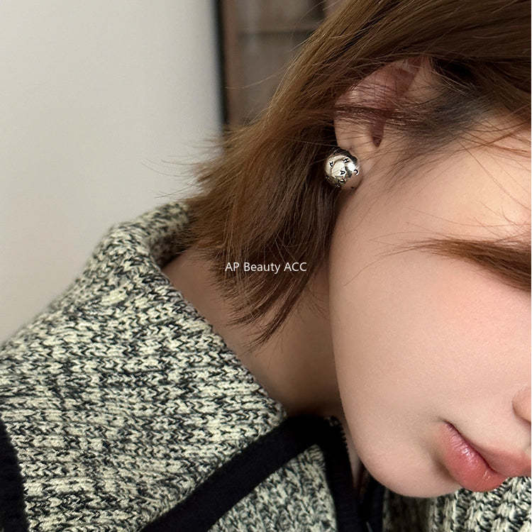 A관 - 925 은침 원형 볼 알파벳 디자인 귀걸이 [EH-2761] 24.04-1