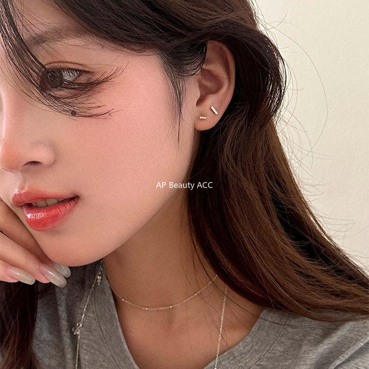 A관 - 925 실버 기하학 스퀘어 피어싱 귀걸이 [EH-4187] 25.12-3