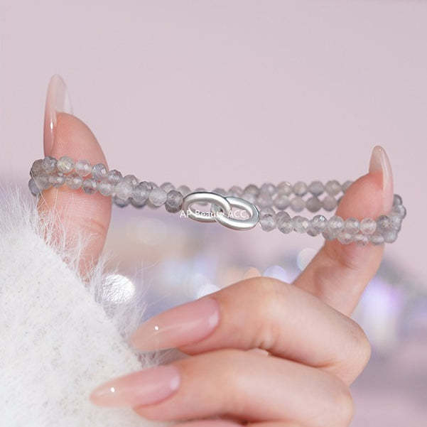 B관 - 925 실버 흑마노 문스톤 비즈 커플 팔찌 [YC5206SL_1] 25.10-5