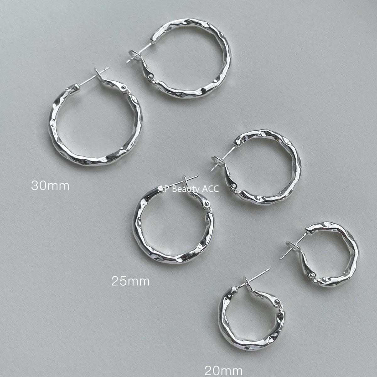 A관 - 925 은침 비정형 심플 링 귀걸이 [EH-4122] 25.12-2