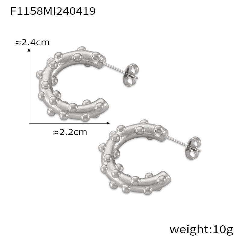 D관 - 금속 니치 유니크 C형 기하학 귀걸이 티타늄 스틸 도금 디자인 귀걸이 [F1152-65] 24.04-4