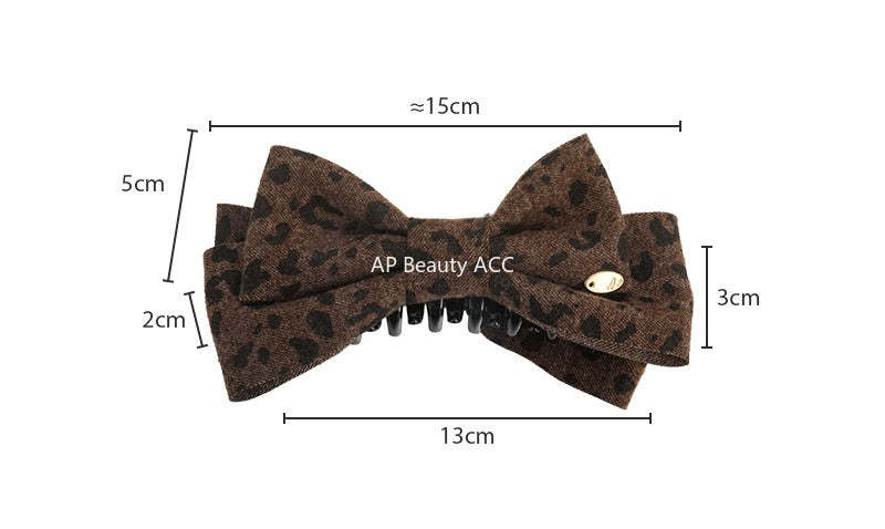 E관 - 레오파드 패턴 프린팅 리본 바나나 집게핀 [27748] 25.12-1