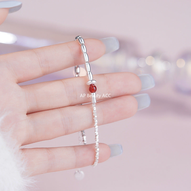 B관 - 925 실버 마노 쌀알 파편 실버 팔찌 [YC4706SL_1] 25.10-2