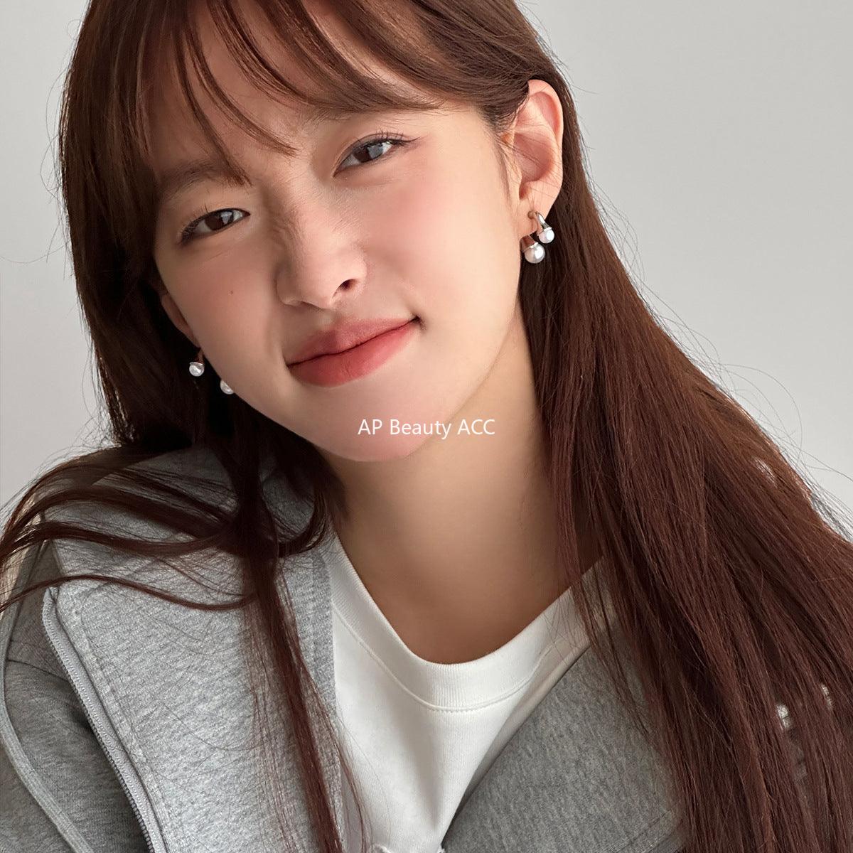 A관 - 925 은침 블랙 오닉스 진주 귀걸이 [EH-2704] 24.03-3