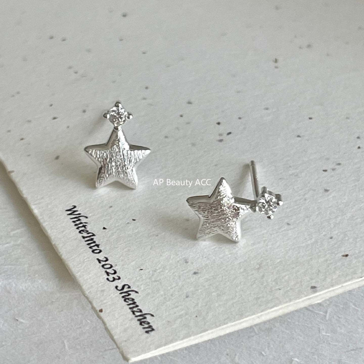 F관 - 925 실버 큐빅 별 모양 스터드 귀걸이 [C1417] 25.10-4