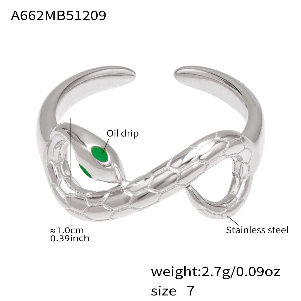 D관 - 스테인리스 스틸 18K 도금 미니 큐빅 오픈형 반지 [A382-A-A622-A674] 25.12-3