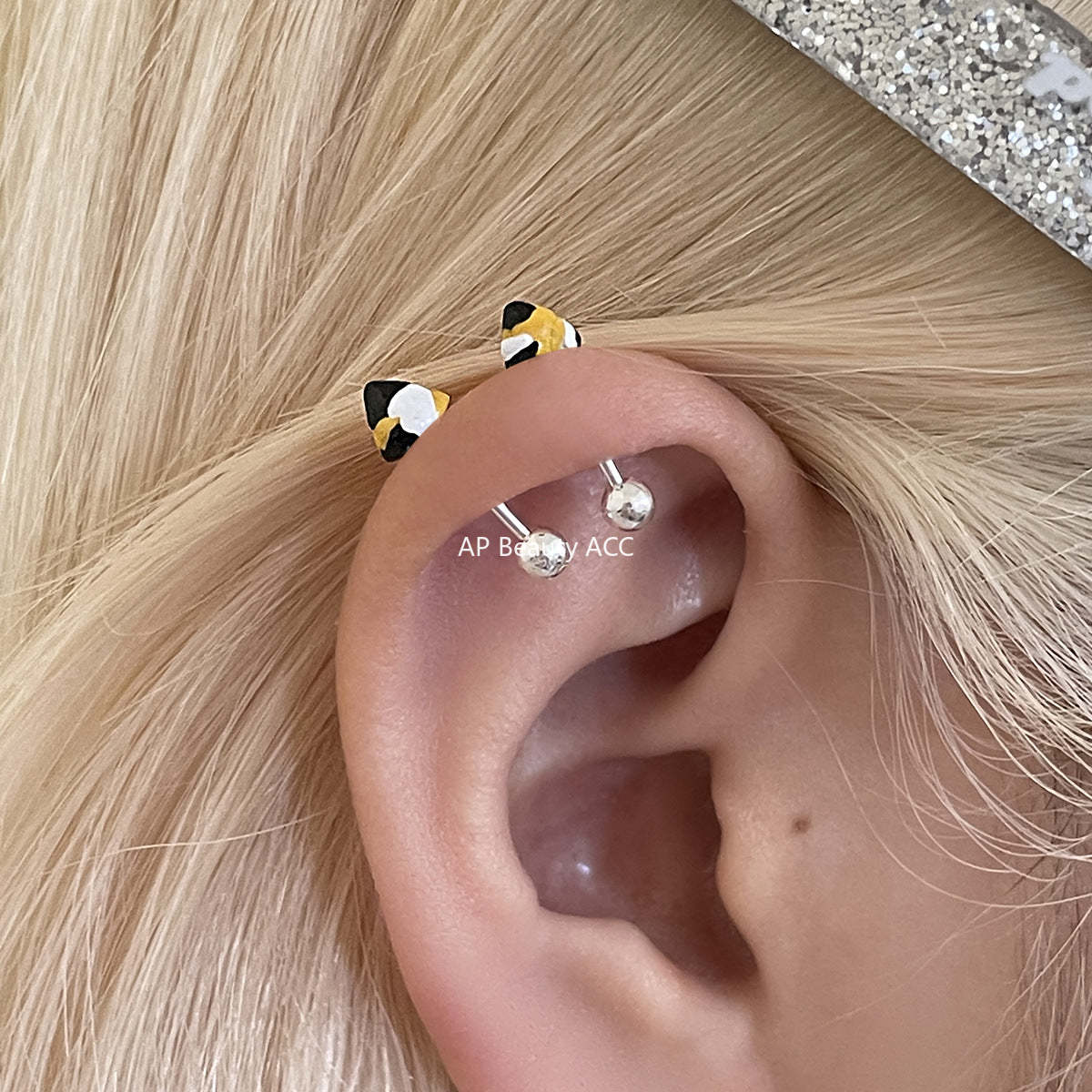 A관 - 925 은침 고양이 귀 디자인 피어싱 귀걸이 [EH-4165] 25.10-4