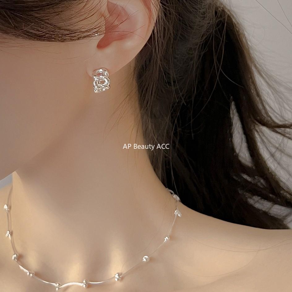 F관 - 925 실버 체인 연결 디자인 귀걸이 [C873] 25.11-2