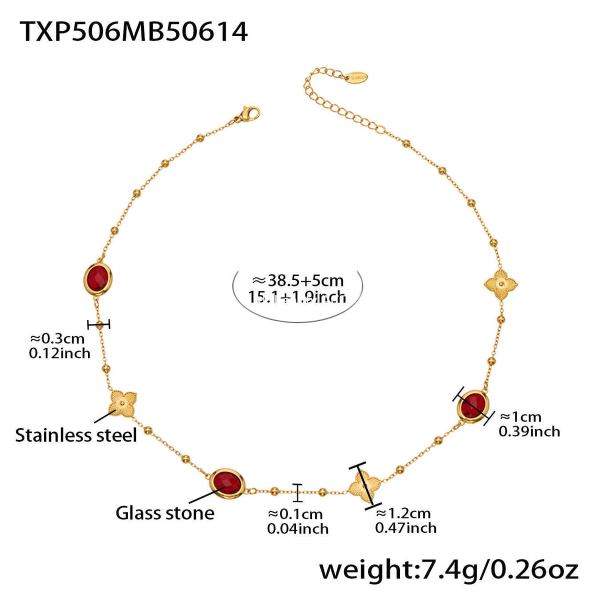 D관 - 스테인리스 스틸 타원형 컷팅 글라스 스톤 18K도금 목걸이 팔찌 귀걸이 [TXP506] 25.12-1