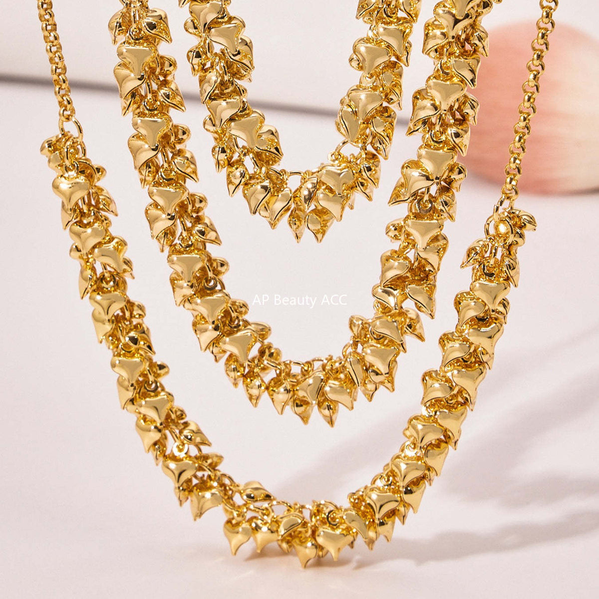 D관 - 미니 하트 펜던트 18K 도금 스테인리스 스틸 목걸이 [P1700] 25.11-3