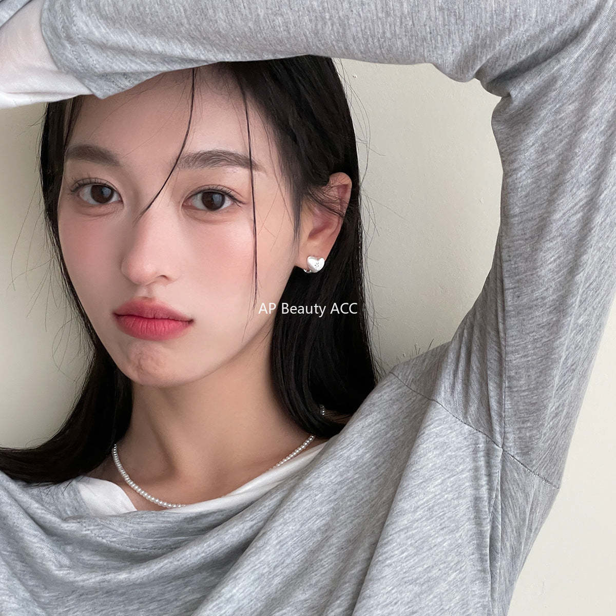 A관 - 925 은침 하트 링 귀걸이 팔각별 디자인 [EH-2931] 24.05-5