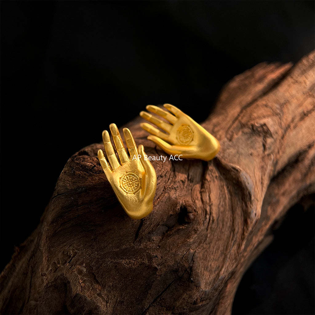 C관 - 손 모양 디자인 925 은침 귀걸이 [5686] 25.03-2