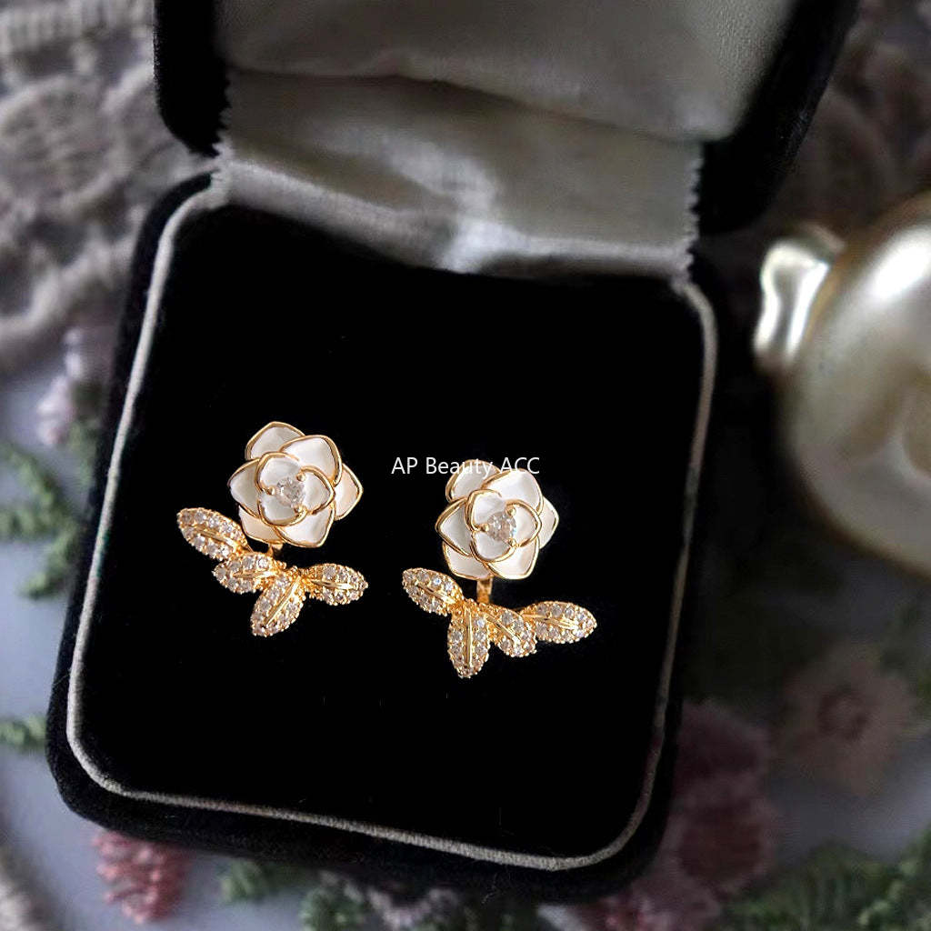 C관 - 산다화 모티프 14K 도금 감각적 귀걸이 [4291] 24.06-2