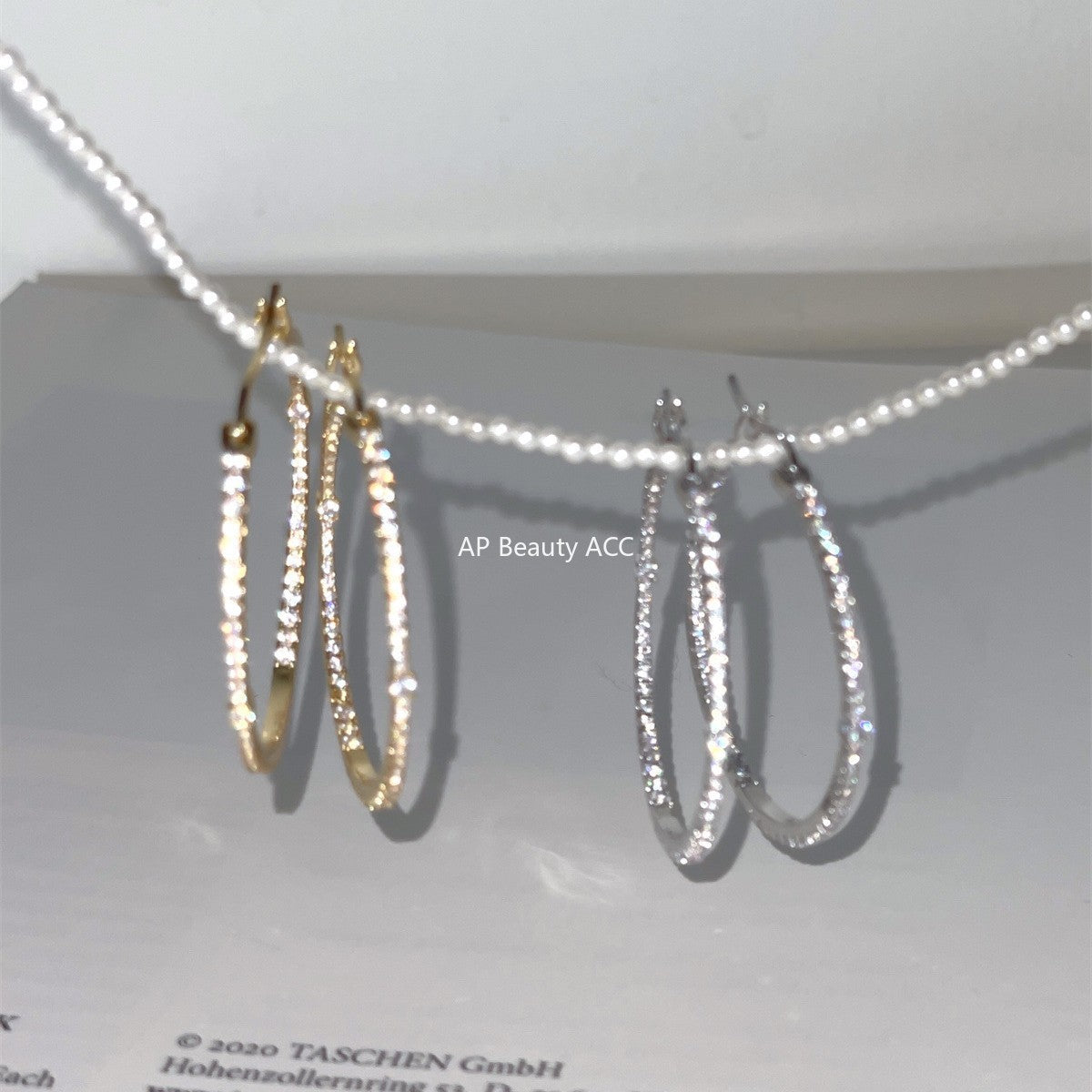 A관 - 925 은침 큐빅 대형 링 귀걸이 [EH-4102] 25.10-1