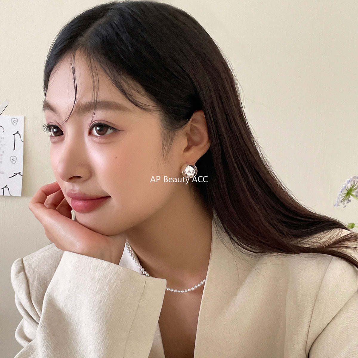 A관 - 925 은침 하트 큐빅 링형 귀걸이 [EH-3065] 24.07-4