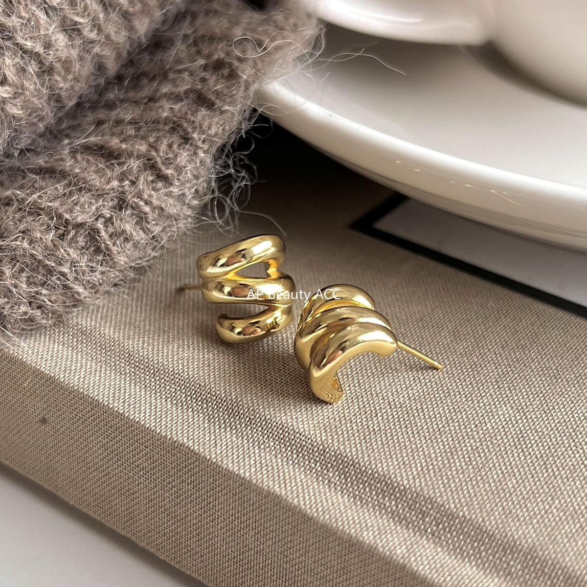 F관 - 925 실버 웨이브 귀걸이 [C878] 25.12-1