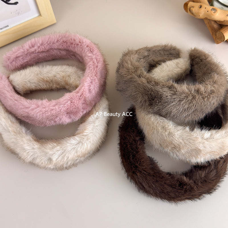 E관 - 인조 밍크 퍼 소재 볼륨 머리띠 [24297] 25.11-1