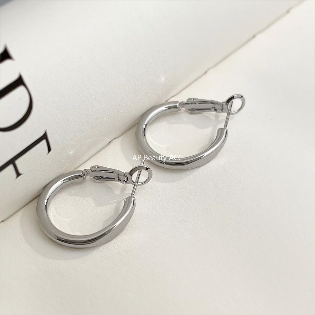 C관 - 925 은침 원형 링 미니멀 귀걸이 [7017] 25.11-1