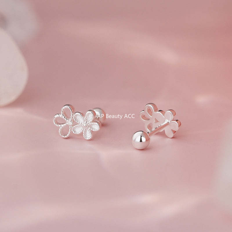B관 - 999 실버 플라워 피어싱 귀걸이 [YC3208E_1] 25.10-2