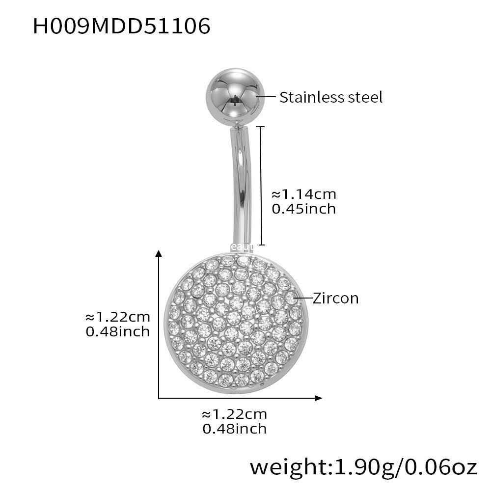 D관 - 스테인리스 스틸 풀 큐빅 18K 도금 피어싱 귀걸이 [H009] 25.11-2