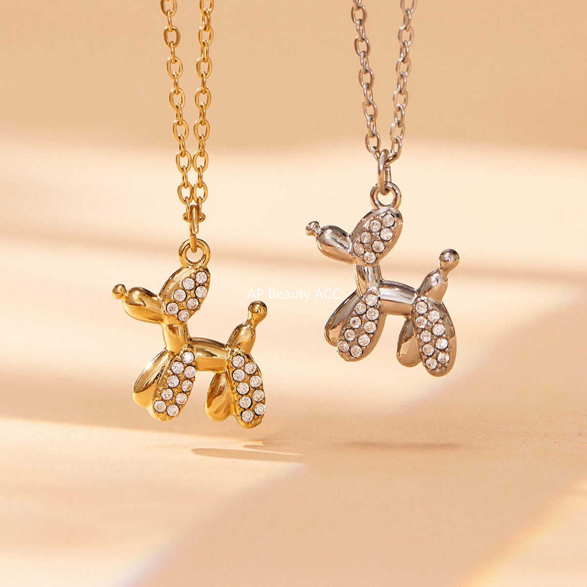 D관 - 큐빅 벌룬독 강아지 펜던트 스테인리스 목걸이 귀걸이 팔찌 [TXP469] 25.11-3