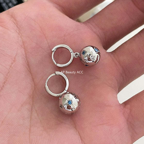 A관 - 큐빅 볼 펜던트 925 은침 링 귀걸이 [EH-4124] 25.12-2
