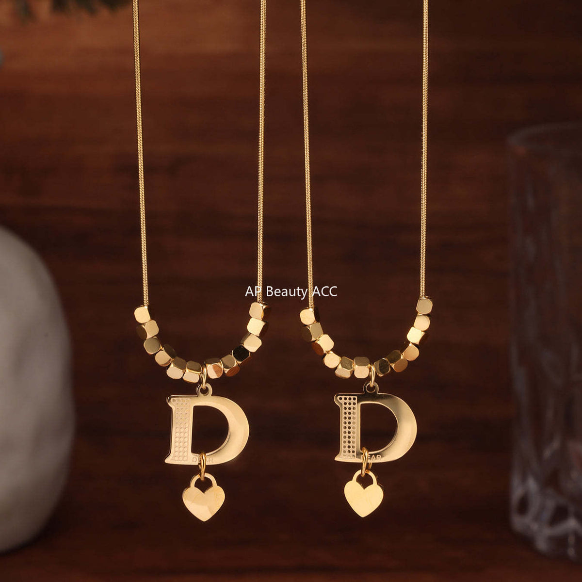 D관 - 알파벳 D 펜던트 18K 도금 스테인리스 스틸 목걸이 [P1353] 25.06-2