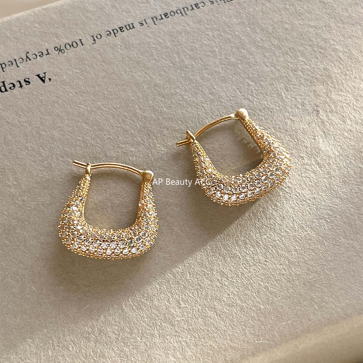 A관 - 925 은침 주머니 디자인 큐빅 후프 귀걸이 [EH-4072] 25.09-4