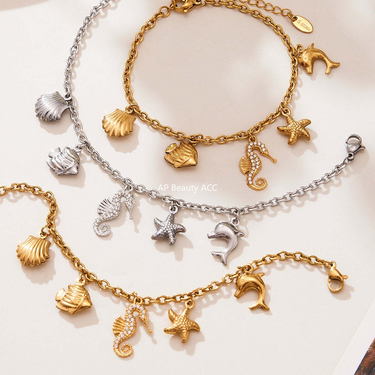 D관 - 스테인리스 스틸 해양생물 큐빅 펜던트 목걸이 팔찌 [TXP447] 25.10-4