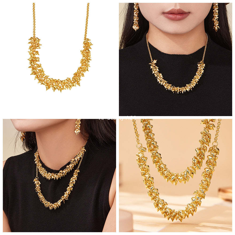 D관 - 미니 하트 펜던트 18K 도금 스테인리스 스틸 목걸이 [P1700] 25.11-3