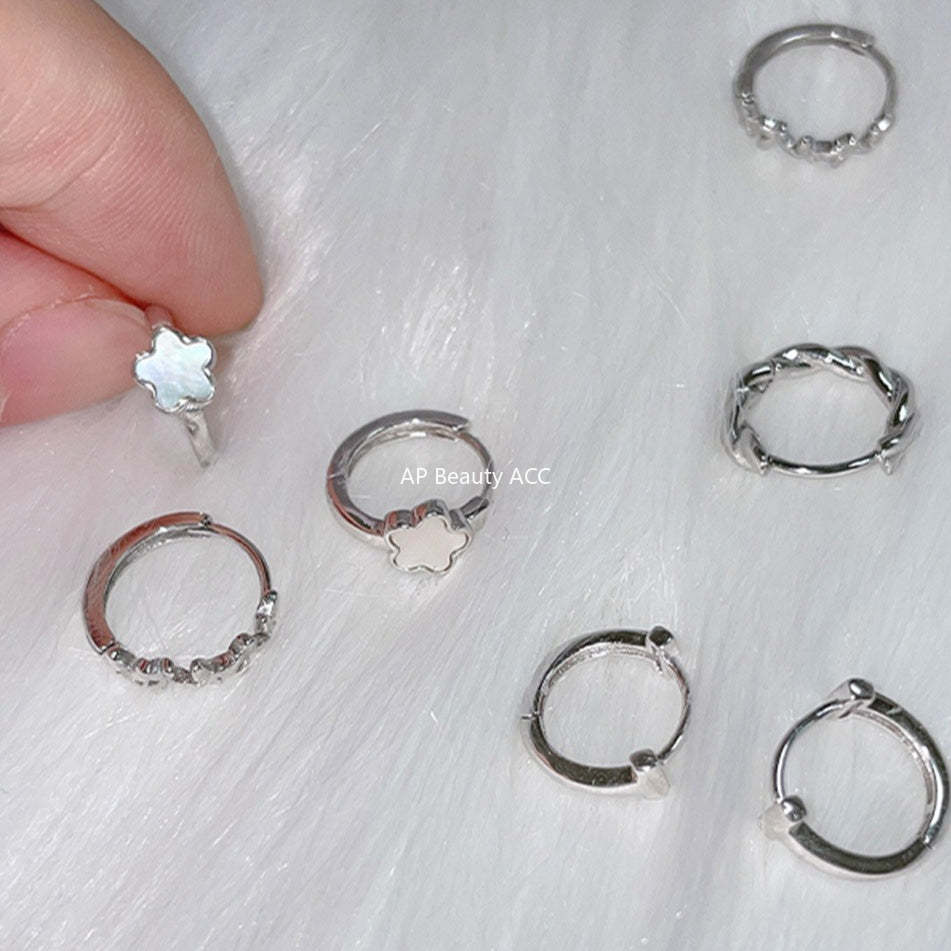 A관 - 925 은침 꼬임 나비 플라워 T자 링 귀걸이 [EH-4060] 25.09-4