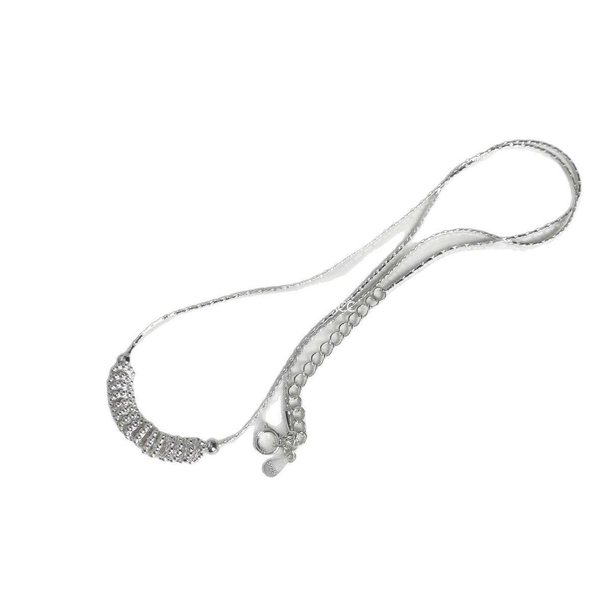 A관 - 925 실버 스마일 디자인 대나무 모양 체인 목걸이 [1333] 25.09-4