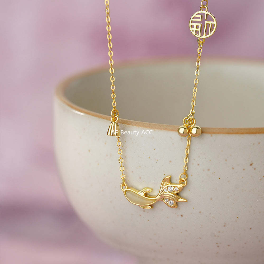 B관 - 999 실버 행운 잉어 물고기 펜던트 목걸이 [YC3904N_1] 25.11-4