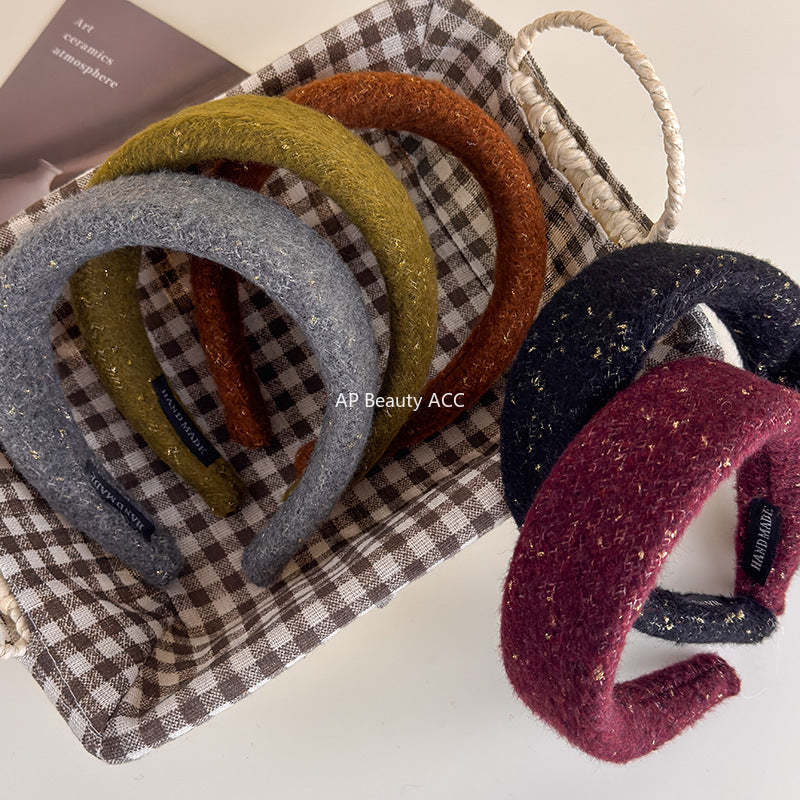 E관 - 모직 니트 금사 와이드 머리띠 [27725] 25.11-4