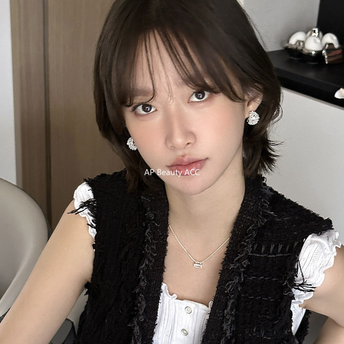 A관 - 도트 눈꽃 디자인 큐빅 귀걸이 [EH-4201] 25.10-3