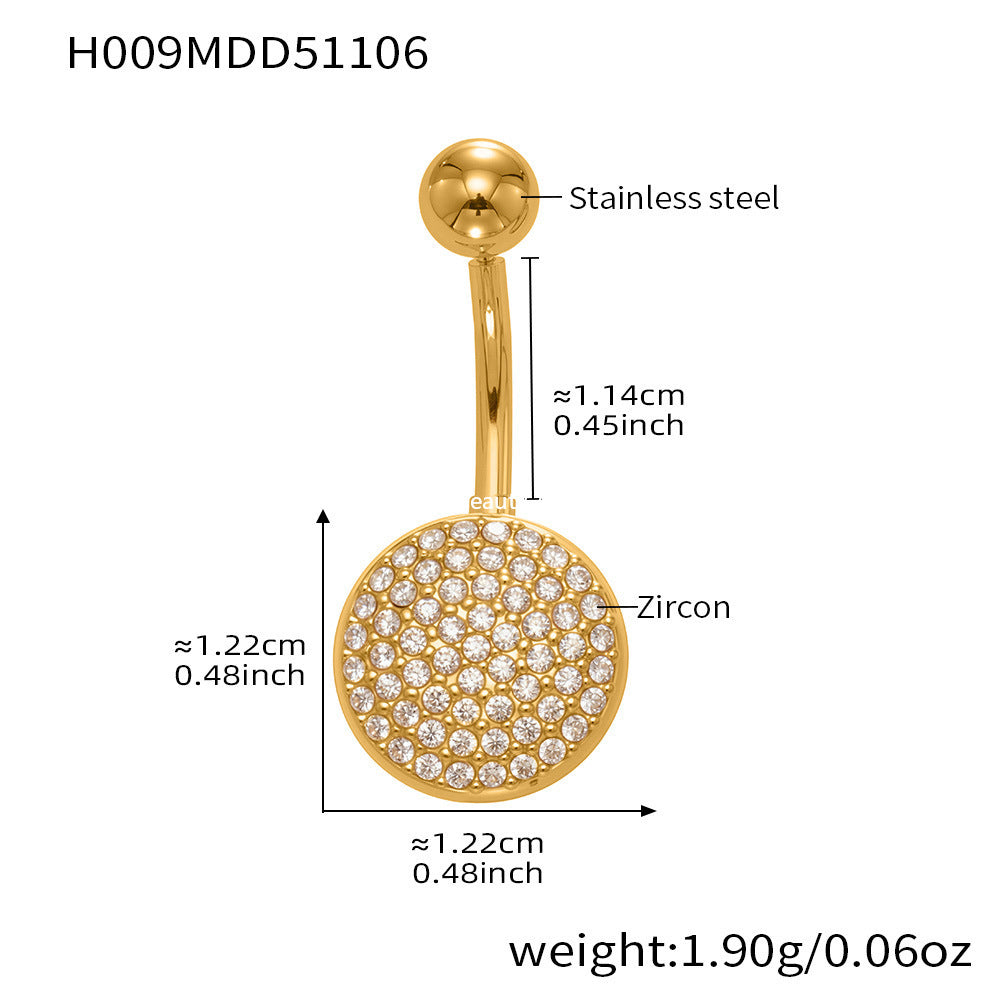 D관 - 스테인리스 스틸 풀 큐빅 18K 도금 피어싱 귀걸이 [H009] 25.11-2