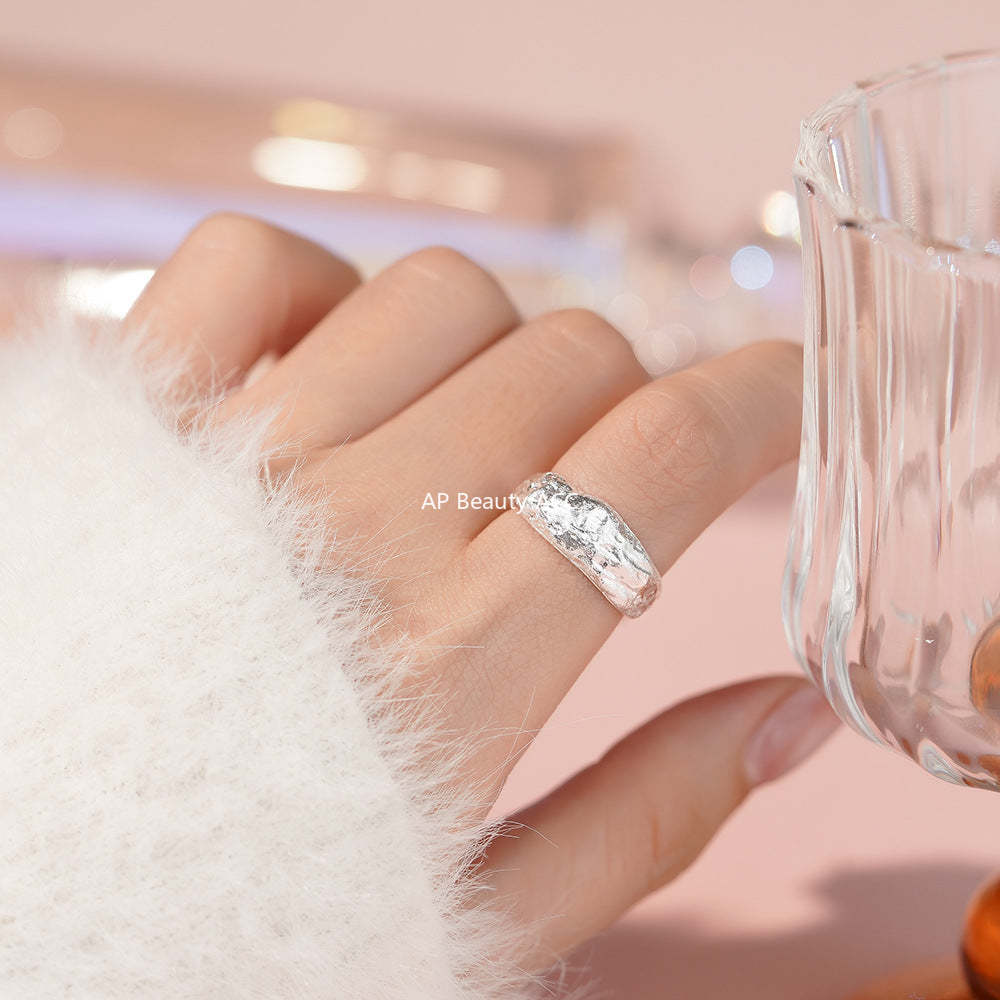 B관 - 999 실버 펀칭 패턴 오픈형 반지 [YC4555R_1] 25.12-1