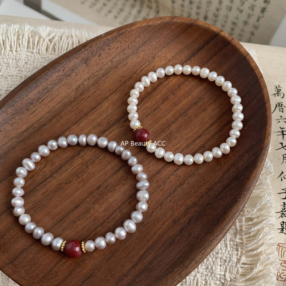 A관 - 천연 자금사 비즈 담수 진주 팔찌 [1637] 25.12-3