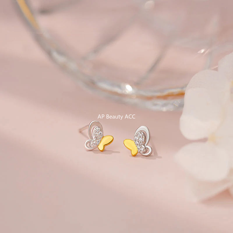 B관 - 999 실버 큐빅 나비 디자인 목걸이 반지 귀걸이 [YC3578N_1 YC5064R_1 YC7042E_1] 25.05-4