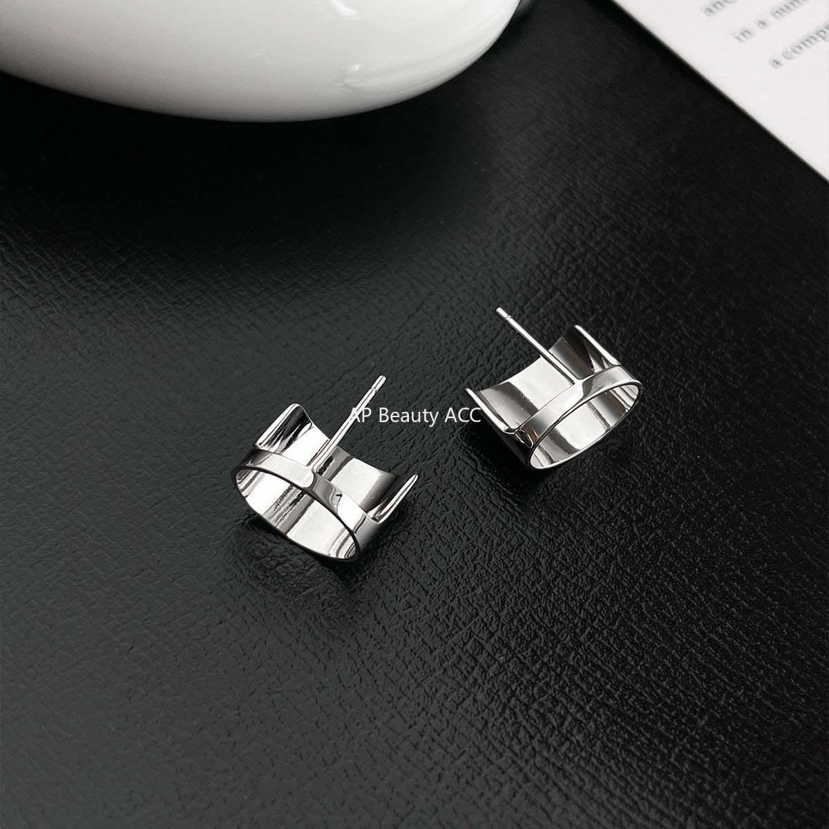 A관 - 925 은침 기하학 원형 링 귀걸이 [EH-3739] 25.08-4