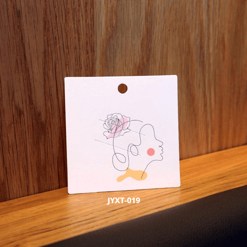 액세서리 부자재 - [8x8cm] 목걸이 귀걸이 포장지 200장 얼굴 그림 두꺼운 코팅지 OPP 별도구매 [GF03]