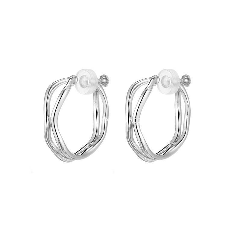 A관 - 불규칙 더블 레이어 귀찌 귀걸이 [EJ-60] 25.12-3