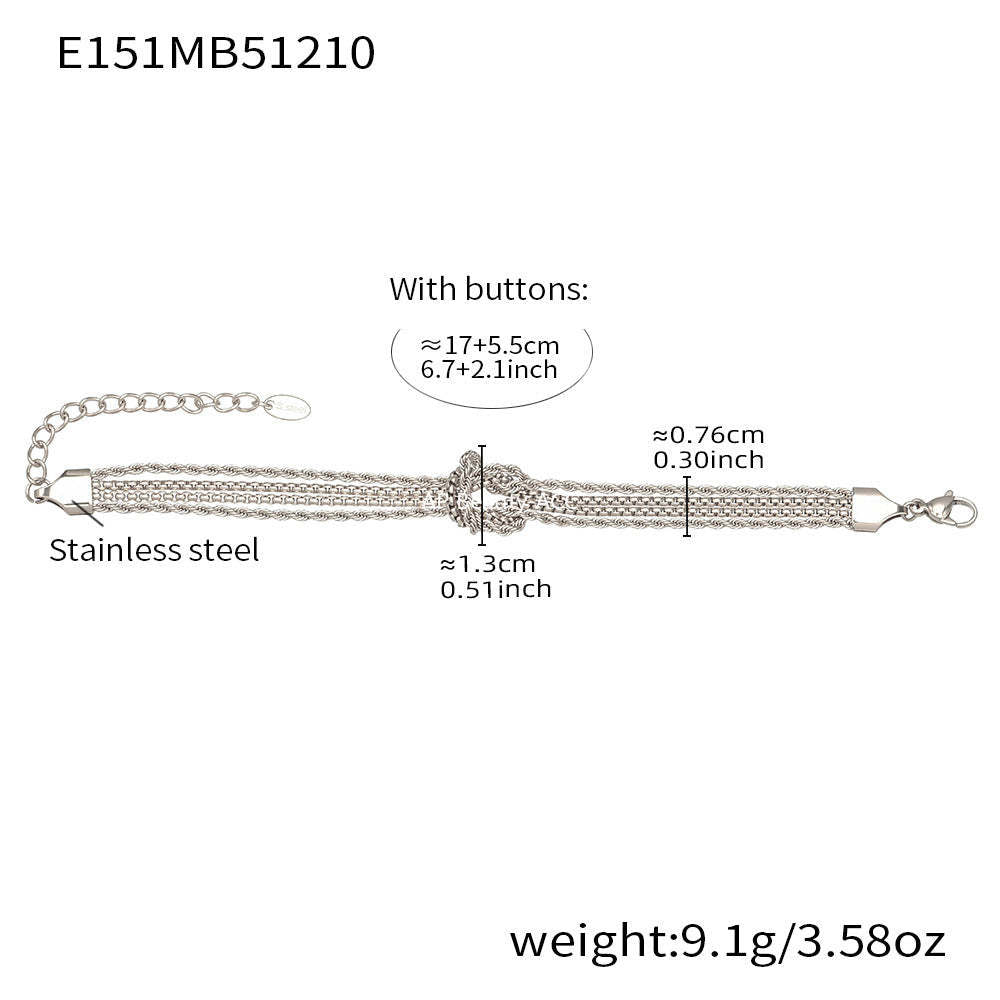 D관 - 스테인리스 스틸 18K 도금 매듭 체인 팔찌 [E151] 25.12-3