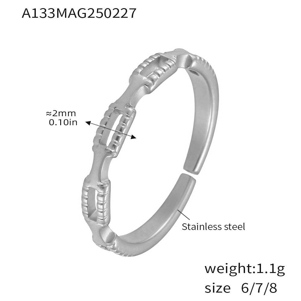 D관 - 18K PVD 도금 디자인 스테인리스 스틸 반지 [A849] 25.03-2