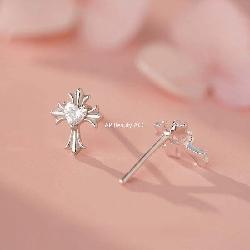 B관 - 큐빅 십자가 999 실버 귀걸이 [YC2153E_3 YC2416E_2 YC2434E_1] 25.11-3