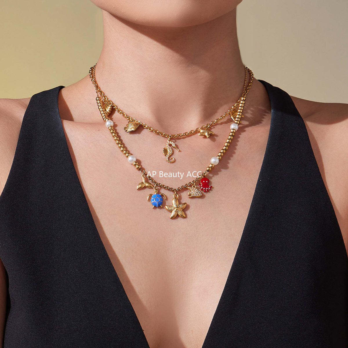 D관 - 스테인리스 스틸 해양생물 큐빅 펜던트 목걸이 팔찌 [TXP447] 25.10-4